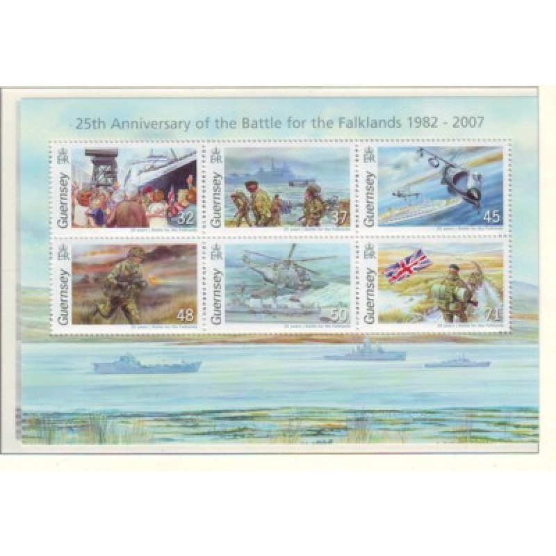 Guernsey Sc 931a 2007 Falkland War Anniversary stamp sheet mint NH