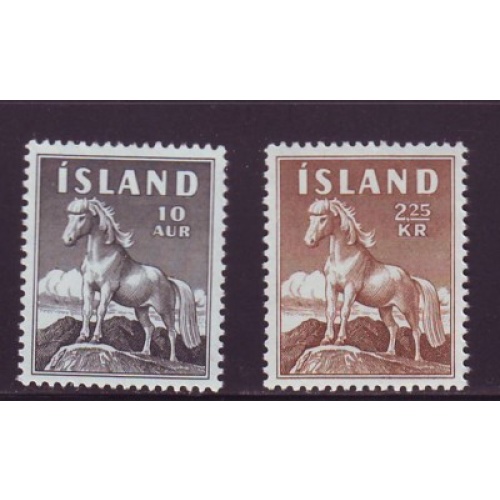Iceland Sc 311-312 1958 Ponies stamp set mint NH