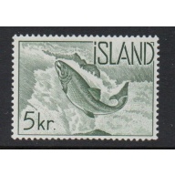 Iceland Sc 322 1960 5 kr Salmon  stamp mint NH