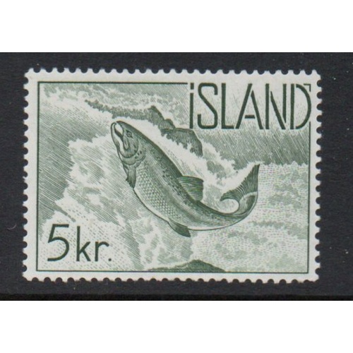 Iceland Sc 322 1960 5 kr Salmon  stamp mint NH