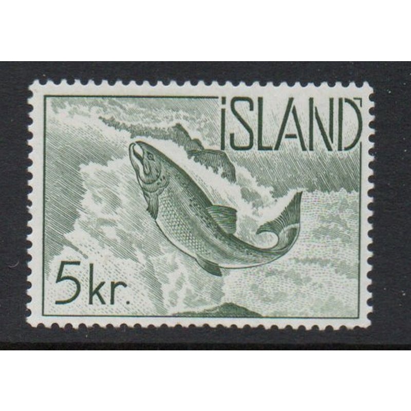 Iceland Sc 322 1960 5 kr Salmon  stamp mint NH