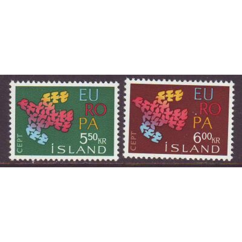 Iceland Sc 340-341 1961 Europa stamp set mint NH