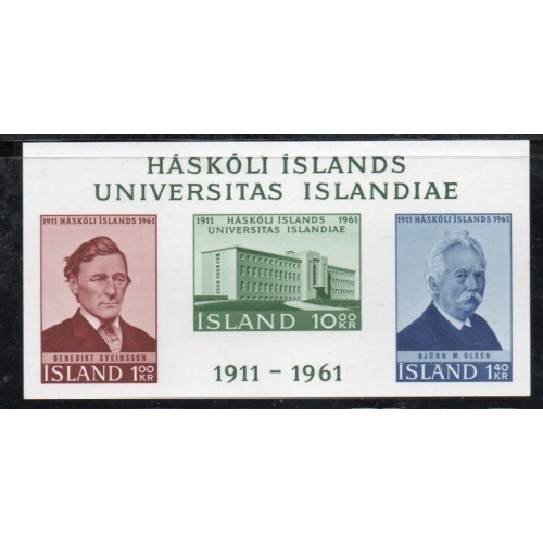 Iceland Sc 344a 1961 anniversaries stamp sheet mint NH