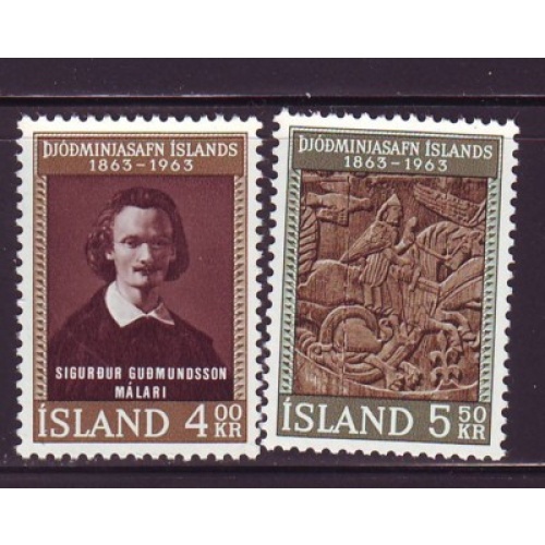 Iceland Sc 352-353 1963 National Museum Anniversary stamp set mint NH