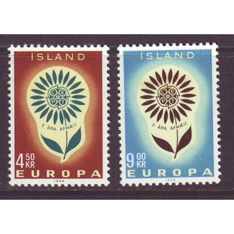 Iceland Sc 367-368 1964 Europa stamp set mint NH