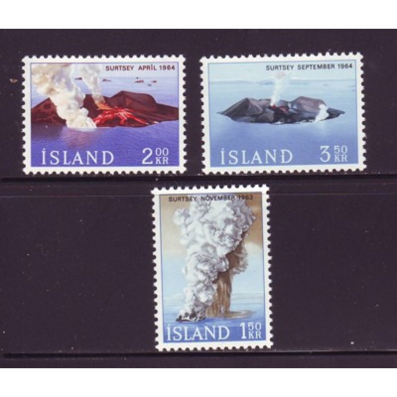 Iceland Sc 372-374 1965 Surtsey Island stamp set mint NH