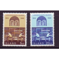 Iceland Sc 400-401 1968 National  Library stamp set mint NH