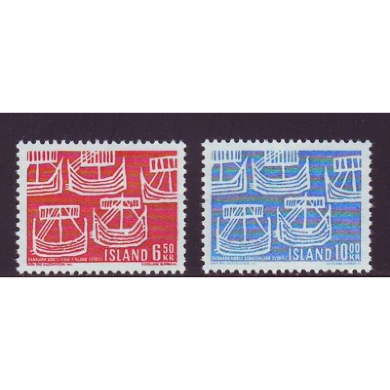 Iceland Sc 404-05 1969 Nordic Cooperation Ancient Ships  stamp set mint NH