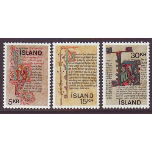 Iceland Sc 417-419 1970  Icelandic Manuscripts stamp set mint NH