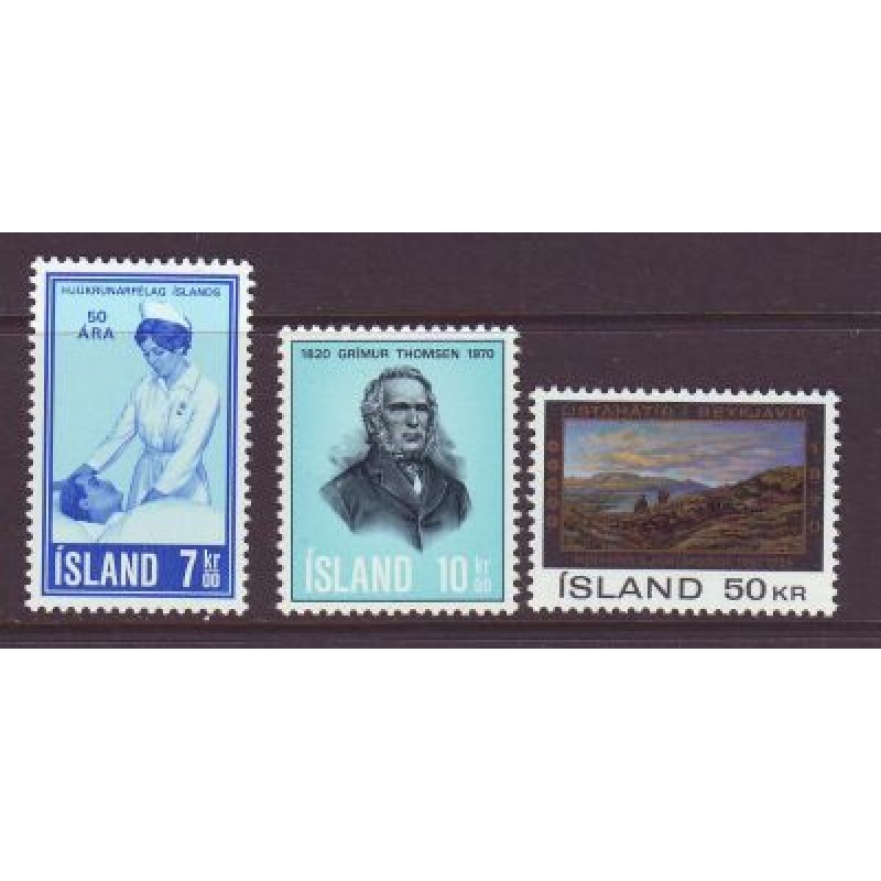 Iceland Sc 422-24 1970  Anniversaries stamp set mint NH