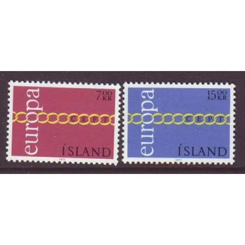 Iceland Sc 429-30 1971 Europa stamp set mint NH