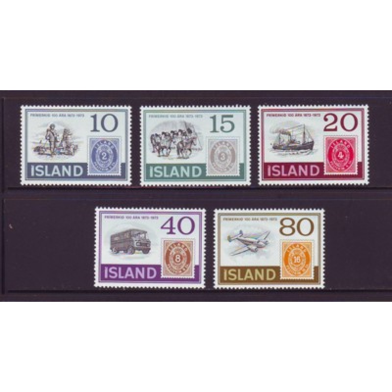 Iceland Sc 449-453 1973 Stamp Anniversary stamp set mint NH