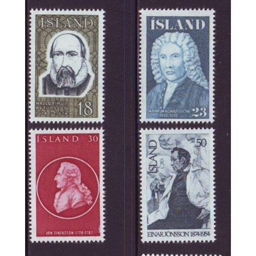 Iceland Sc 481-484 1975 Famous Icelanders stamp set  mint NH