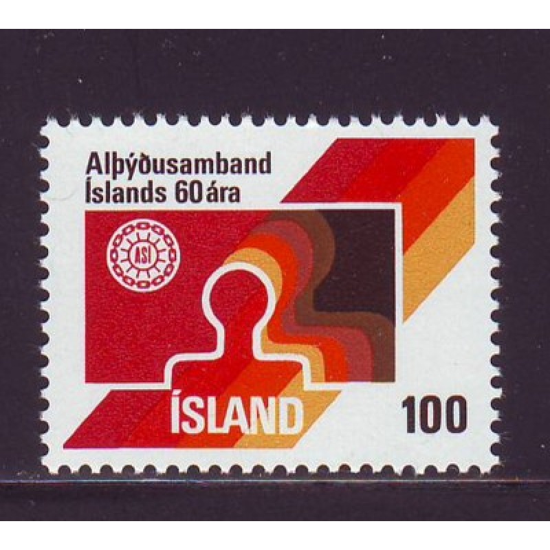 Iceland Sc 495 1976 60th Anniversary Labour Federation stamp mint NH