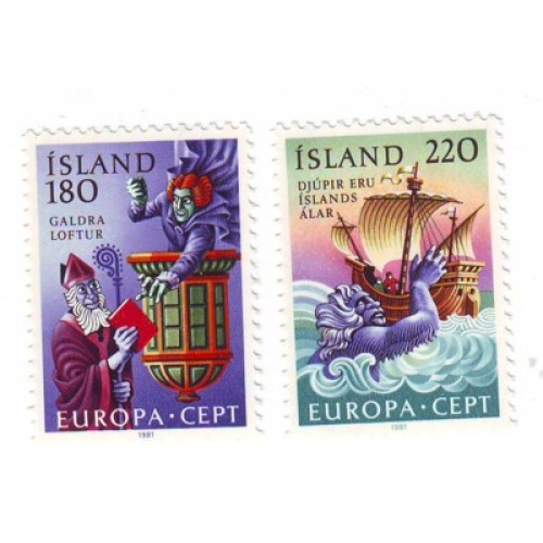 Iceland Sc 541-542 1981 Europa stamp set mint NH