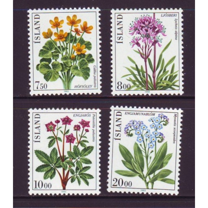 Iceland Sc 567-570 1983 Flowers stamp set mint NH