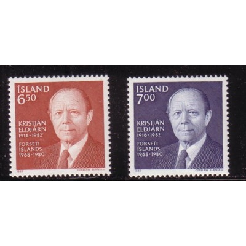 Iceland Sc 584-85 1982 President Eldjarn stamp set mint NH