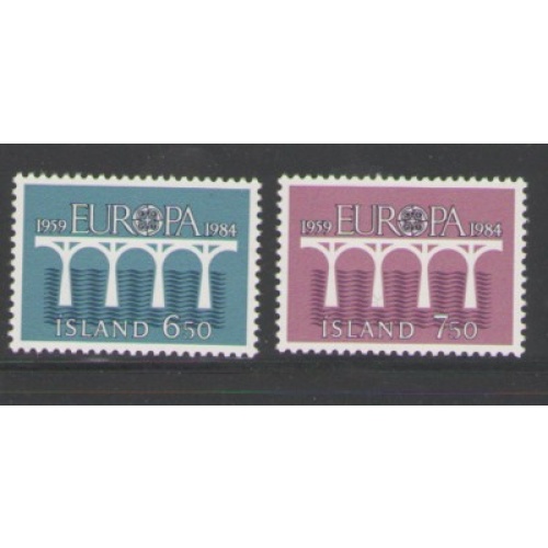 Iceland Sc 588-89 1984 Europa stamp set mint NH