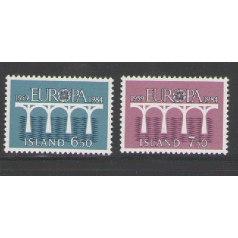 Iceland Sc 588-89 1984 Europa stamp set mint NH
