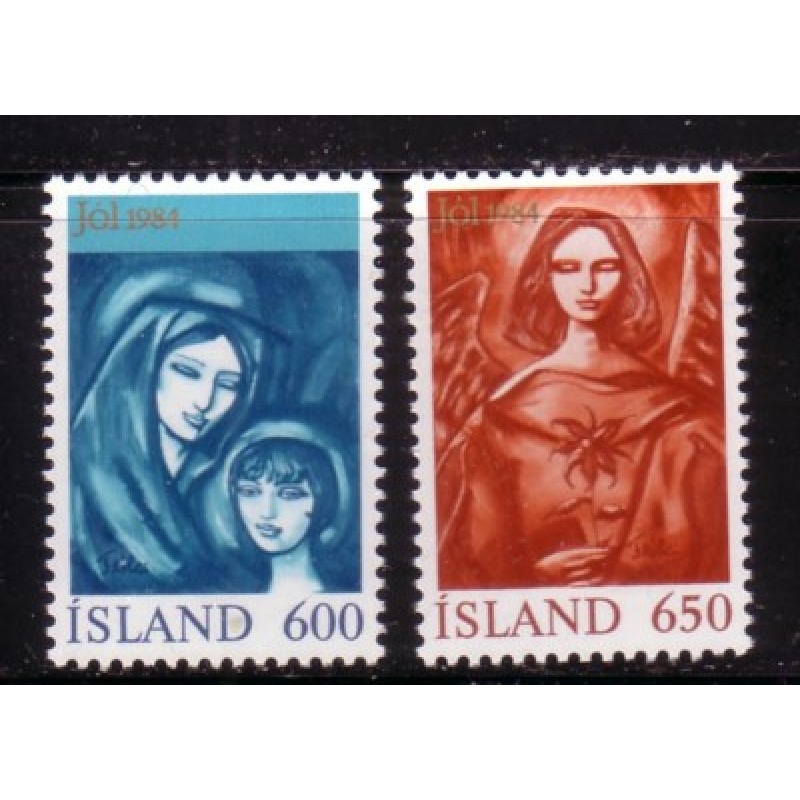 Iceland Sc 595-596 1984 Christmas stamp set  mint NH