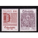 Iceland Sc 597-598 1984 Gudbrands Bible stamp set  mint NH