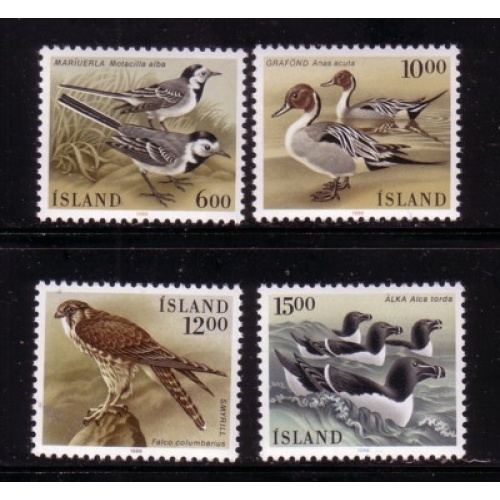 Iceland Sc 618-21 1986 Birds stamp  set  mint NH