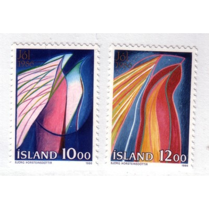 Iceland Sc 635-636 1986 Christmas stamp set mint NH