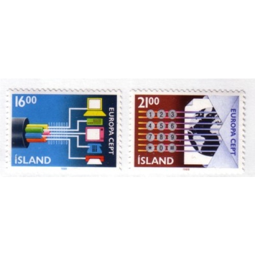 Iceland Sc  660-661 1988  Europa  stamp set mint NH