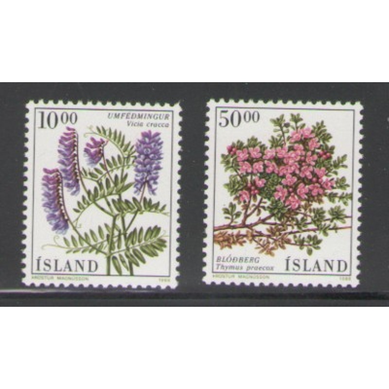 Iceland Sc 663-64 1988 Flowers stamp set mint NH