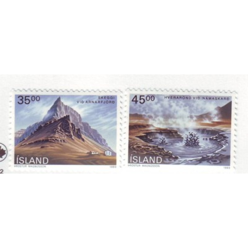 Iceland Sc  678-679 1989 Landscapes stamp set mint NH