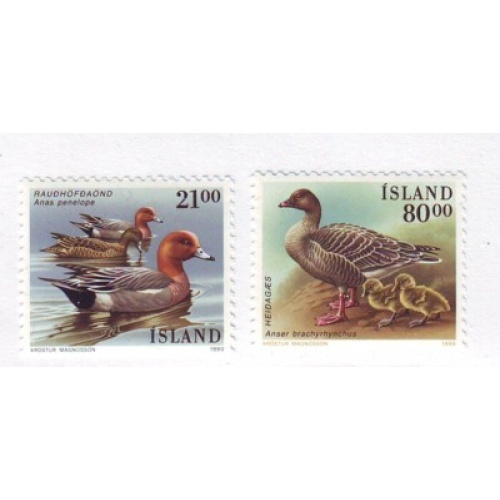 Iceland Sc 686-687 1990 Birds stamp set mint NH
