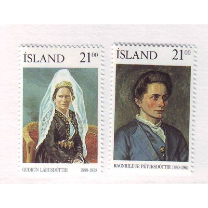 Iceland Sc 696-697 1990 Famous Women stamp set mint NH