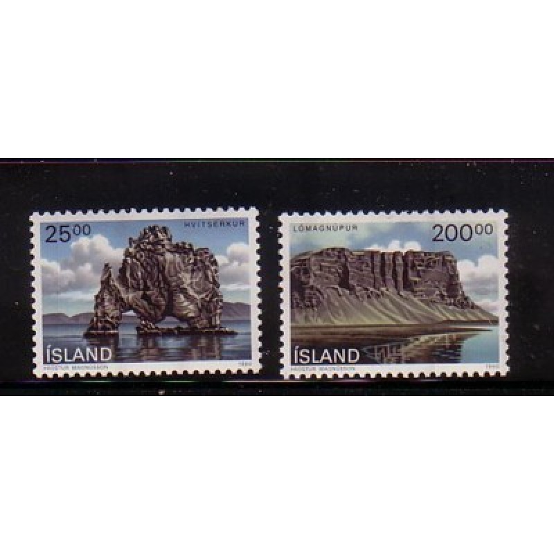 Iceland Sc 713-714 1990 Landscapes stamp set mint NH