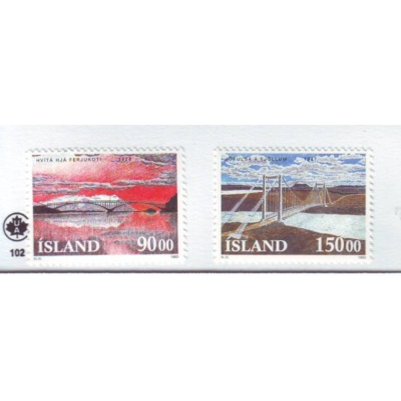 Iceland Sc 766-767 1993 Bridges stamp set mint NH