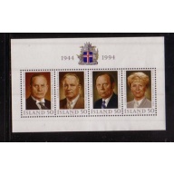 Iceland Sc 788 1994 Anniversary of Republic stamp sheet mint NH