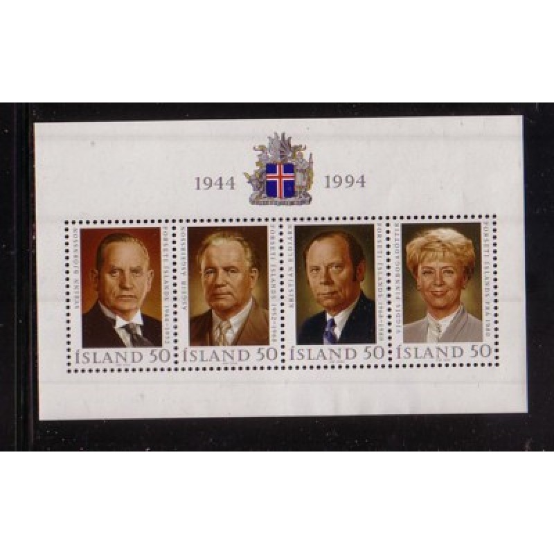 Iceland Sc 788 1994 Anniversary of Republic stamp sheet mint NH
