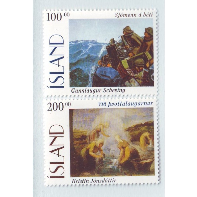 Iceland Sc 816-817 1996 Paintings stamp set mint NH