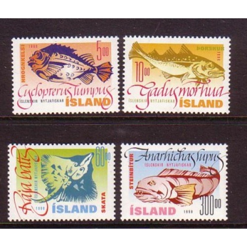 Iceland Sc 856-859 1998 Fish, Year of the Ocean, stamp set mint NH