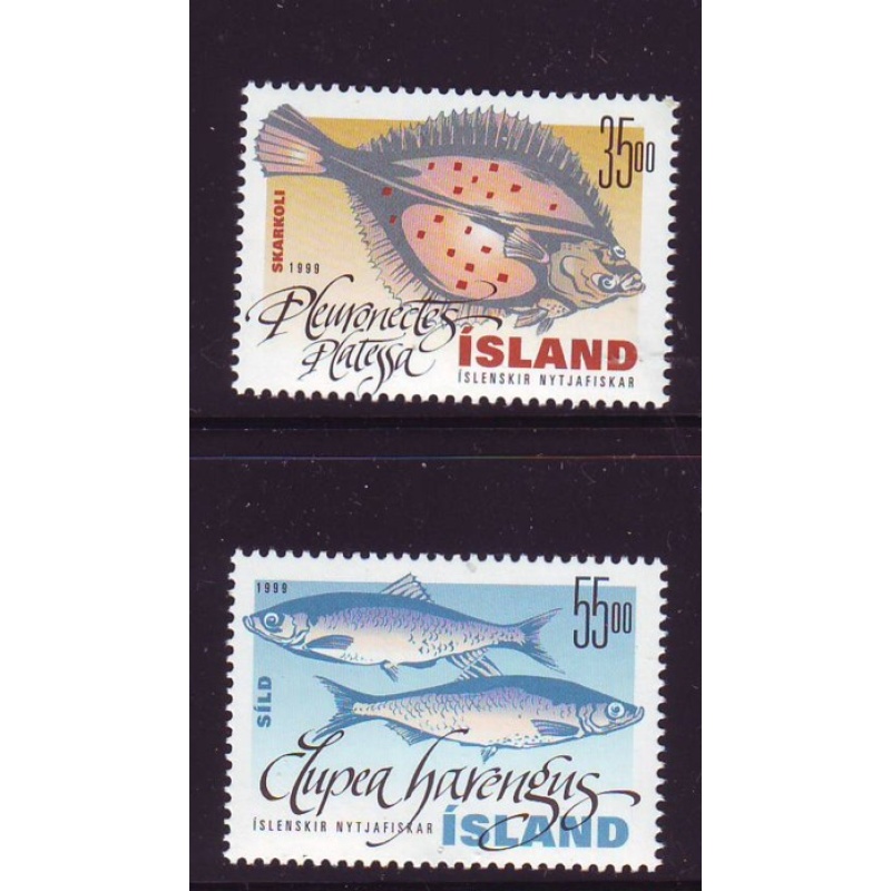 Iceland Sc 871-872 1999 Fish, Year of the Ocean, stamp set mint NH