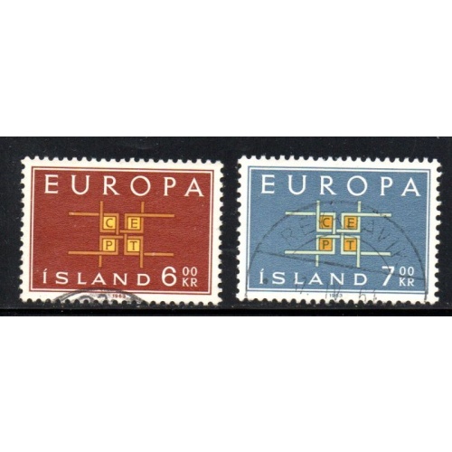 Iceland Sc 357-358 1963 Europa stamp set used