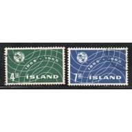 Iceland Sc 370-371 1965 ITU Centenary stamp set used
