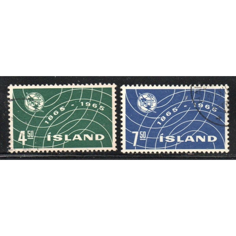 Iceland Sc 370-371 1965 ITU Centenary stamp set used