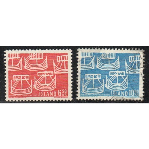 Iceland Sc 404-05 1969 Nordic Cooperation Ancient Ships  stamp set used