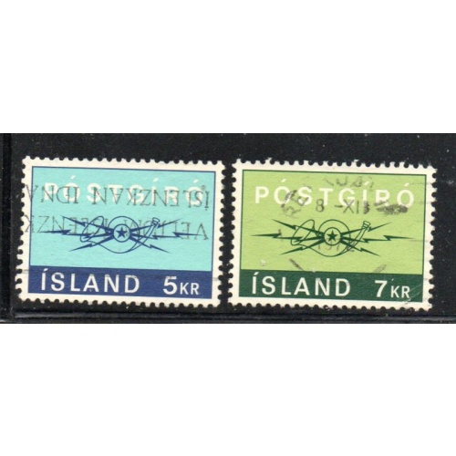 Iceland Sc 431-432 1971 Postal Checking Service  stamp set used