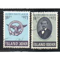 Iceland Sc 433-434 1971 Patriotic Society  stamp set used