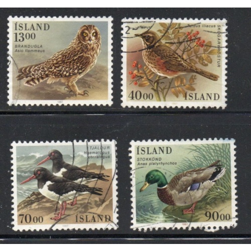 Iceland Sc 642-645 1987 Birds stamp set used