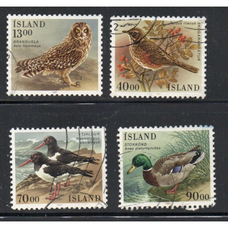 Iceland Sc 642-645 1987 Birds stamp set used