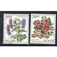 Iceland Sc 663-64 1988 Flowers stamp set used