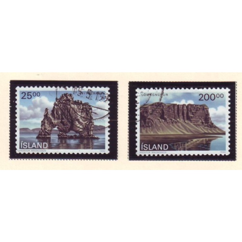 Iceland Sc 713-714 1990 Landscapes stamp set used