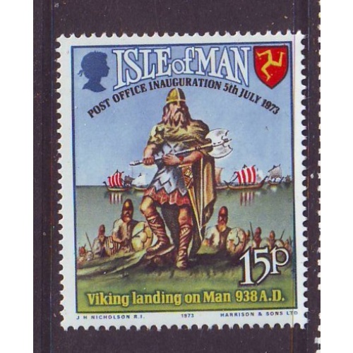 Isle of Man Sc 28 1973 Vikings Landing stamp mint NH